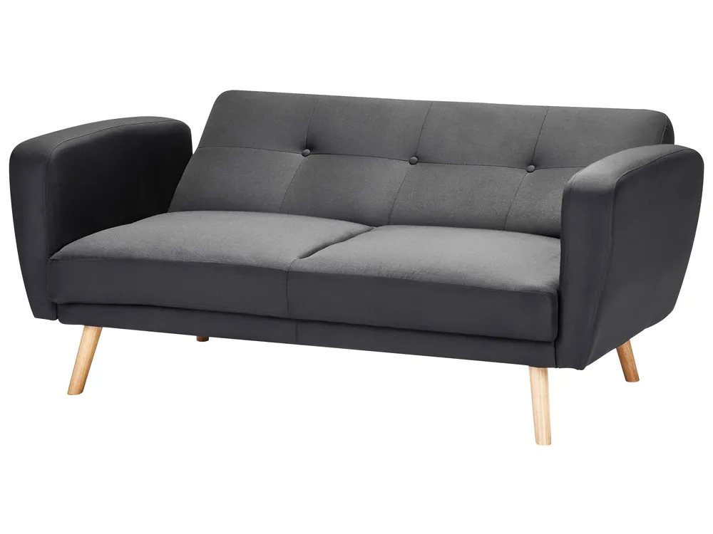 Sofa Bed 2 Seater FLORLI Fabric Black_704097