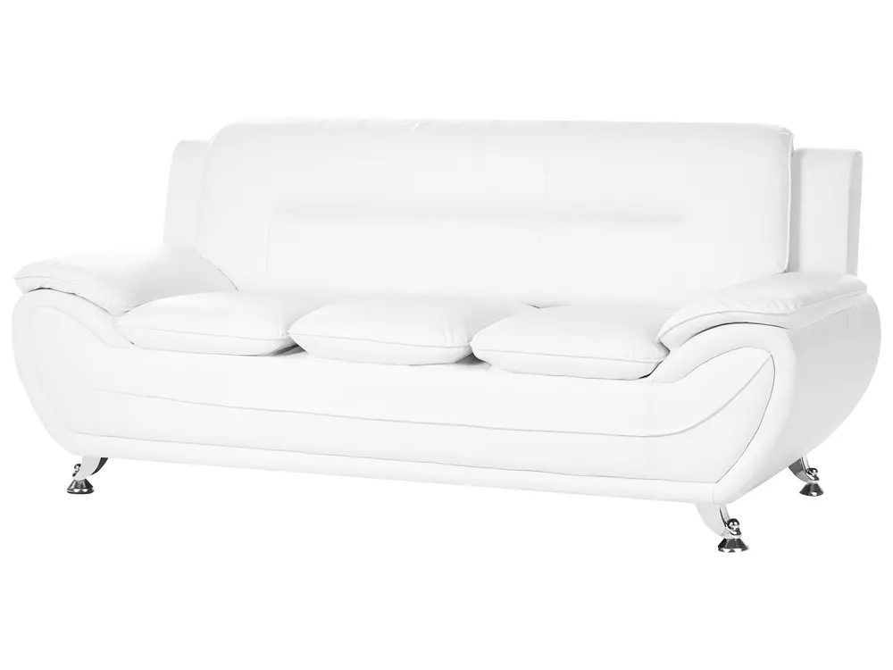 Soffa 3-sits LEIRA Konstläder Vit_1058836