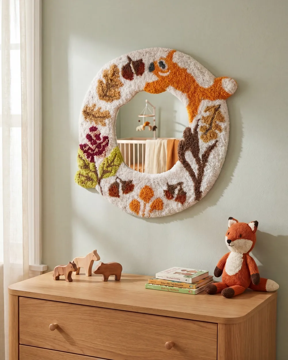Wall Mirror BORITI 51 cm 40 cm Cotton White