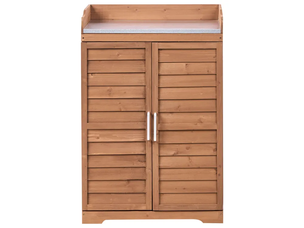 Potting Bench TEREVILLE 67 cm 100 cm Fir Wood Brown_1041652