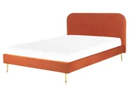 Bed Velvet FLAYAT 160 x 200 cm (EU King Size) Orange_834136