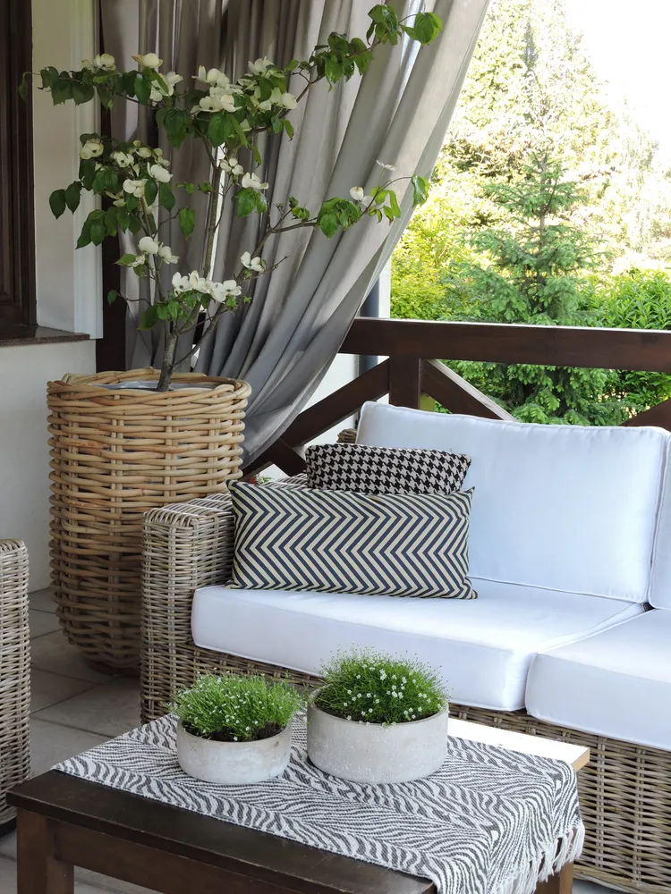 Garden Sofa Set 4 Seater ARDEA Rattan Light Brown_826365