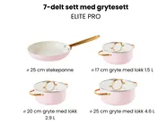 Grytesett med 7 deler ELITE PRO Pastellrosa_992839