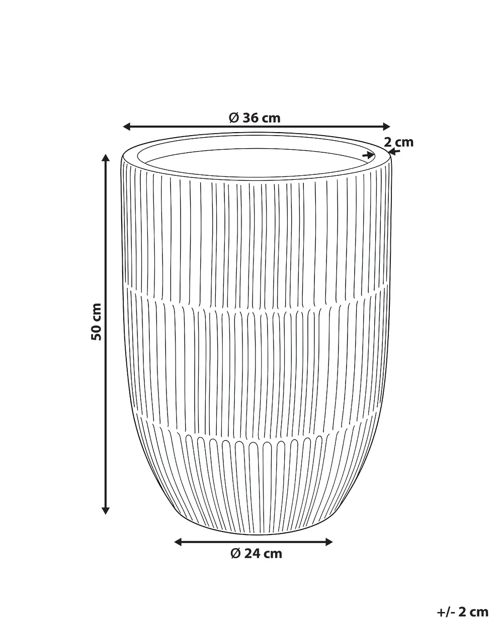 Plant Pot POROS 36 cm Light Beige_1032388
