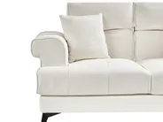 Sofa 2 Seater SKIVE Boucle White_948667