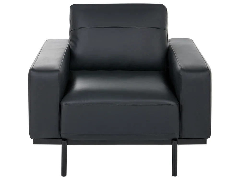 Living Room Set 6 Seater SOVIK Faux Leather Black_1041379