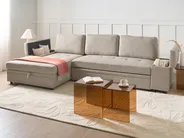 Kulmavuodesohva 3-istuttava HRISEY säilytystila Keinopellava Beige Oikea_1033391