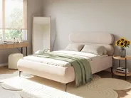 Bed Velvet LESSAY 120 x 200 cm (EU Small Double) Light Beige_1124970