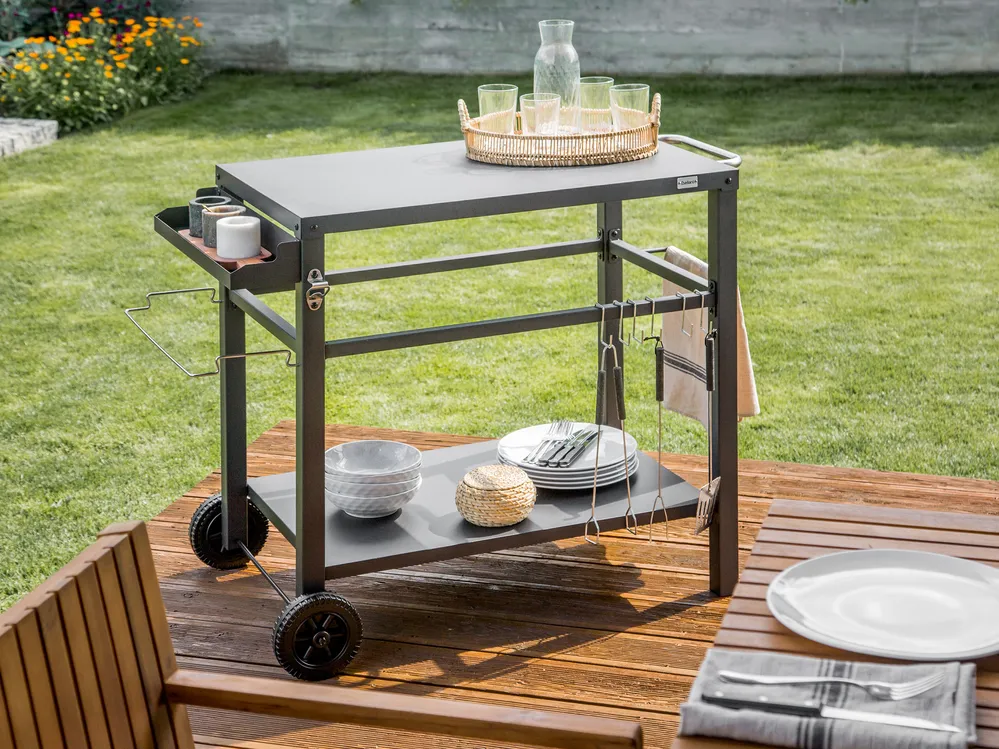 Garden Serving Trolley STALETTI Black Metal