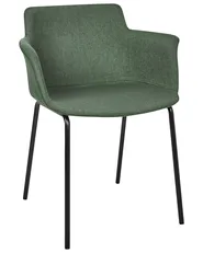 Set of 2 Dining Chairs BELFIELD Fabric Green_942585