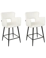 Set med 2 barstolar SANILAC Sammet Vit_912654