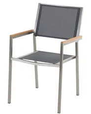 Set med 6 trädgårdsstolar GROSSETO Rostfritt stål Grå_868115