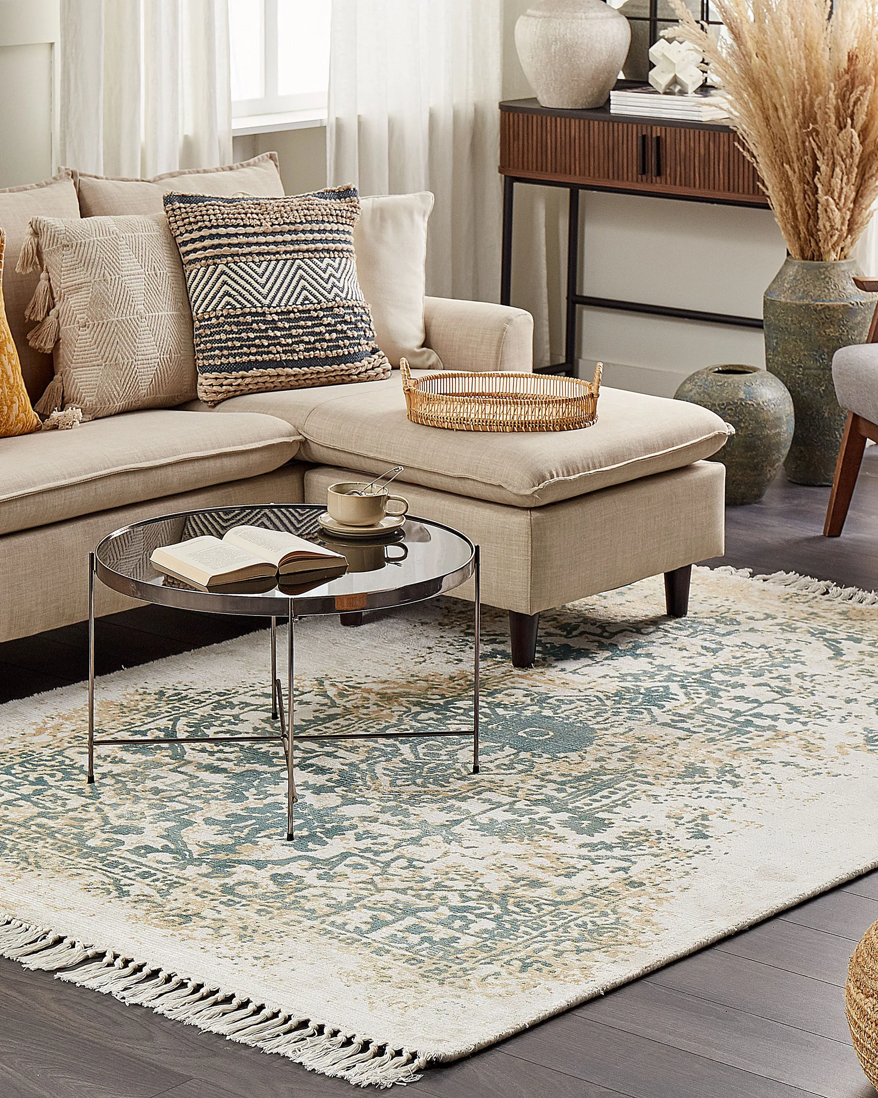 Teppe BOYALI Lys beige 160 x 230 cm Viskose_836768