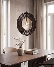 Pendant Lamp MURRELL Poplar Wood Black_1185521
