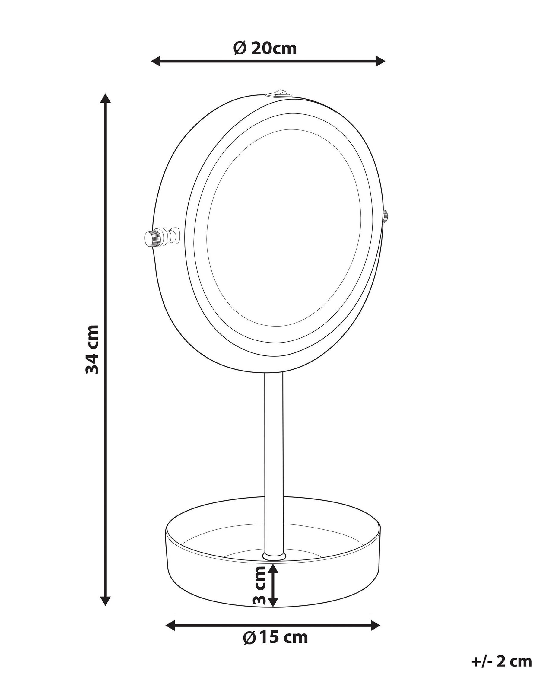 Makeup Mirror LED SAVOIE Black/ Silver_847895