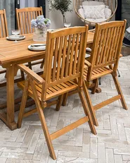 Set of 2 Garden Chairs JAVA Acacia Wood Light Brown_887542