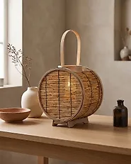 Lyhty BISTAL 30 cm Rottinki Luonnonväri_1178268