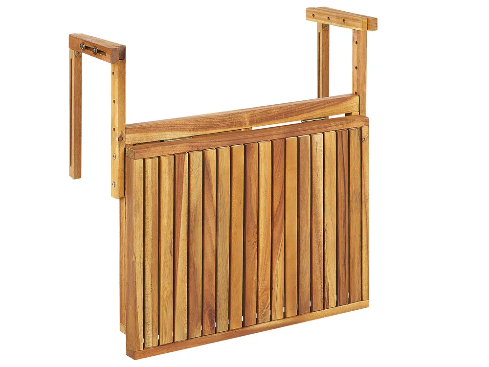 Balcony Table UDINE 70 cm 69 cm Acacia Wood Brown_810161