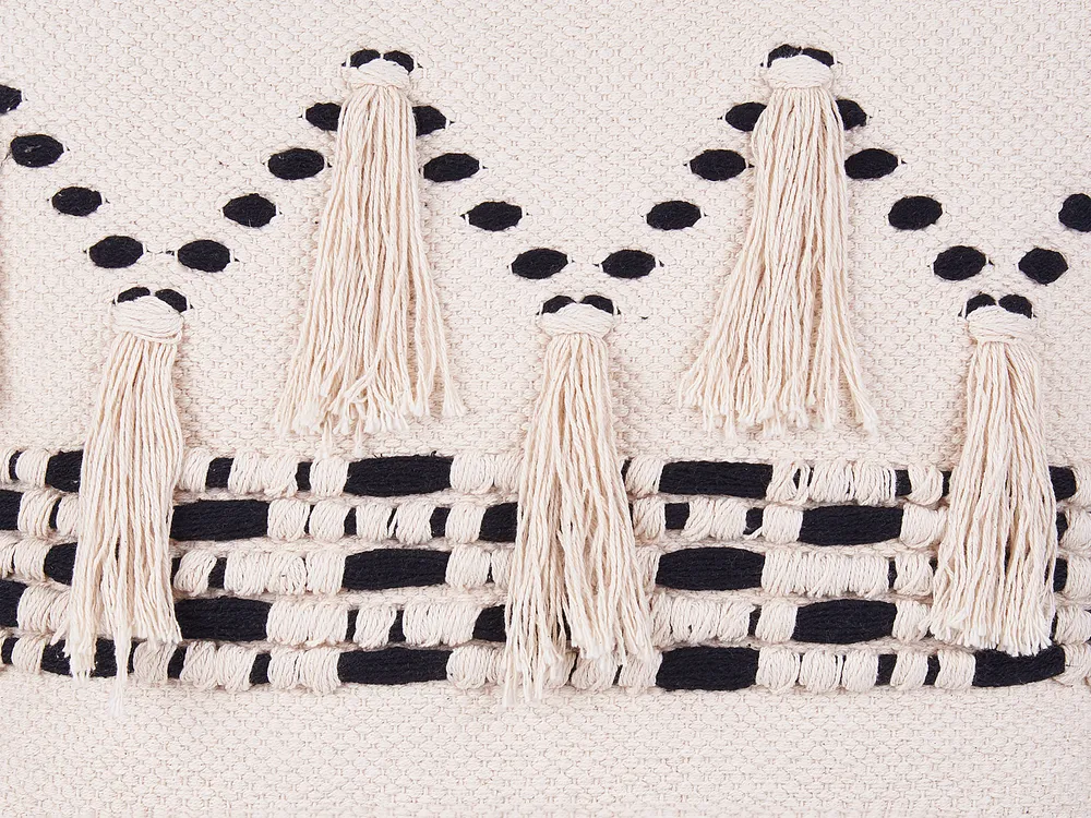 Set of 2 Decorative Cushions THONDI 45 x 45 cm Cotton Beige Striped_984963