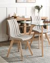 Set of 2 Dining Chairs CALGARY Fabric Light Grey