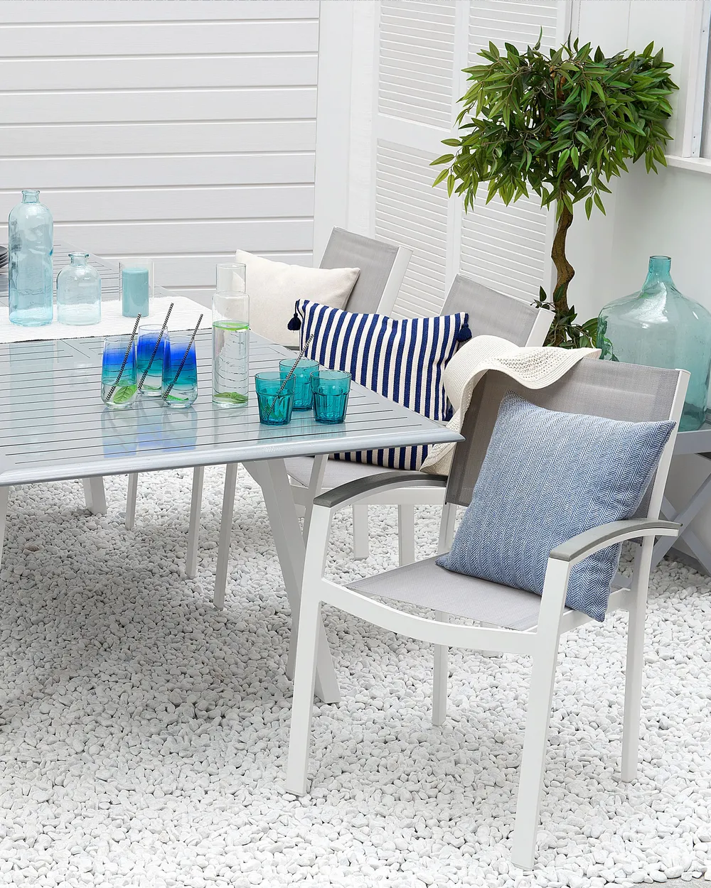 Set of 2 Garden Chairs PERETA Metal Grey