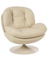 Swivel Armchair NOLVIK Faux Leather Beige
