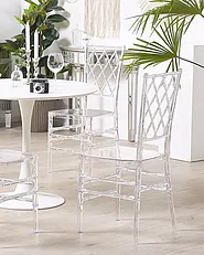 Set of 2 Dining Chairs CLARION Transparent_929273