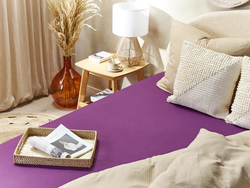 Fitted Sheet JANBU 90 x 200 cm Cotton Purple