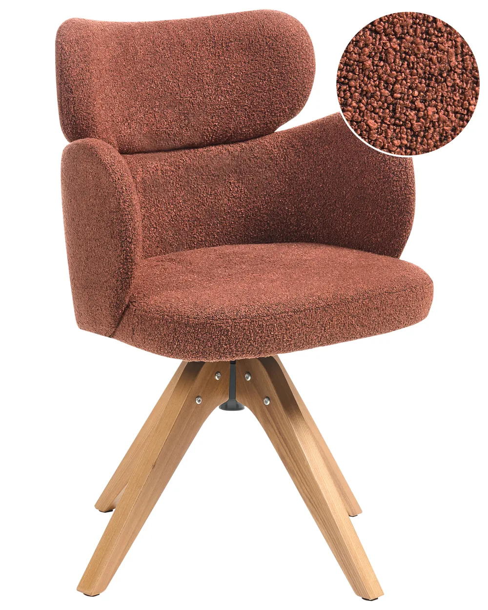 Dining Chair Swivel MARCY Boucle Orange