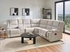 Manual Recliner Corner Sofa 5 Seater ROKKE Fabric Off-White Light Beige Left Hand