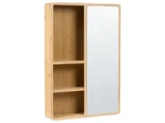 Bathroom Wall Mounted Mirror Cabinet GUATAVITA 41 cm 61 cm Light Brown_1014465