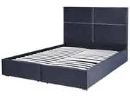 Ottoman Bed VERNOYES Velvet Black 160 x 200 cm (EU King Size)_861451