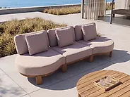 Garden Sofa 3 Seater ARZELLO Acacia Wood Light Brown_1163919