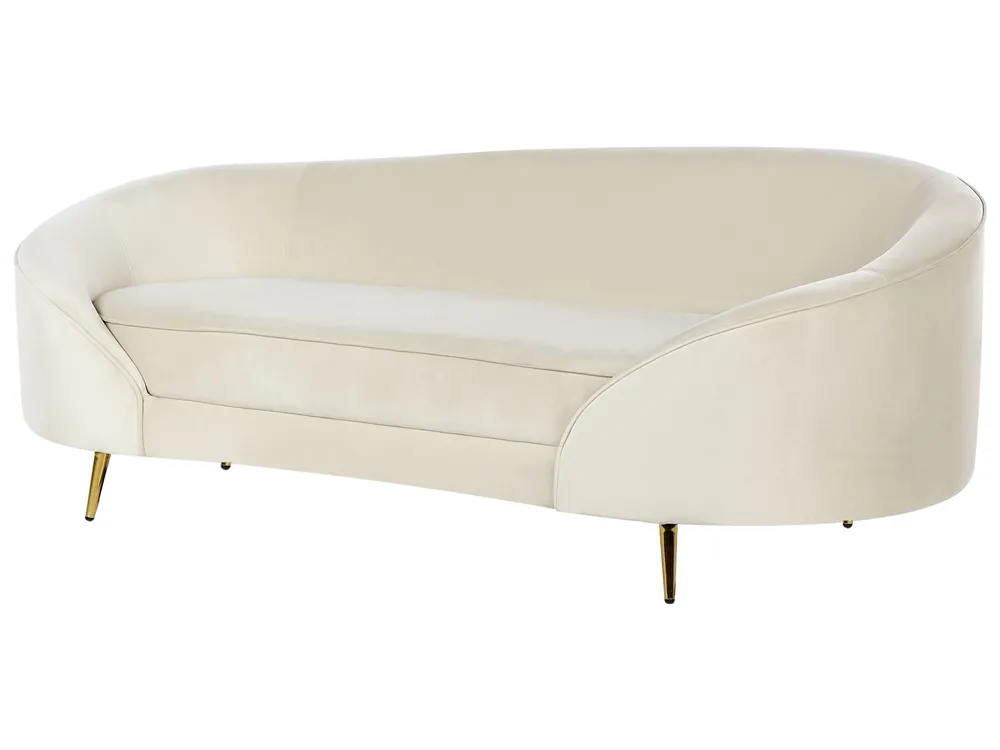 Soffa 2-sits SAVAR Sammet Ljusbeige_915416