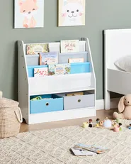 3 Tier Bookcase TUMBY 74 cm White_963084