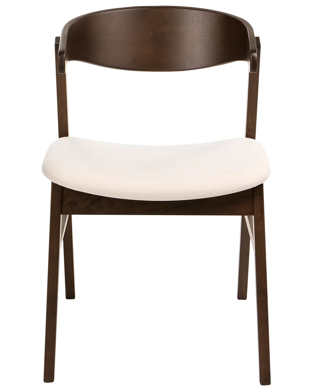 Set of 2 Dining Chairs LILLY Fabric Dark Brown/ Off-White_1065908