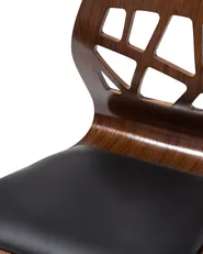 Set of 2 Bar Chairs PETERSBURG Swivel Faux Leather Black/ Silver_953083