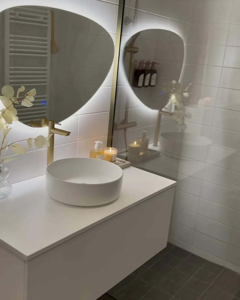 Tvättställ för bänkskiva CALIG ⌀ 36 cm Keramik Vit_967507