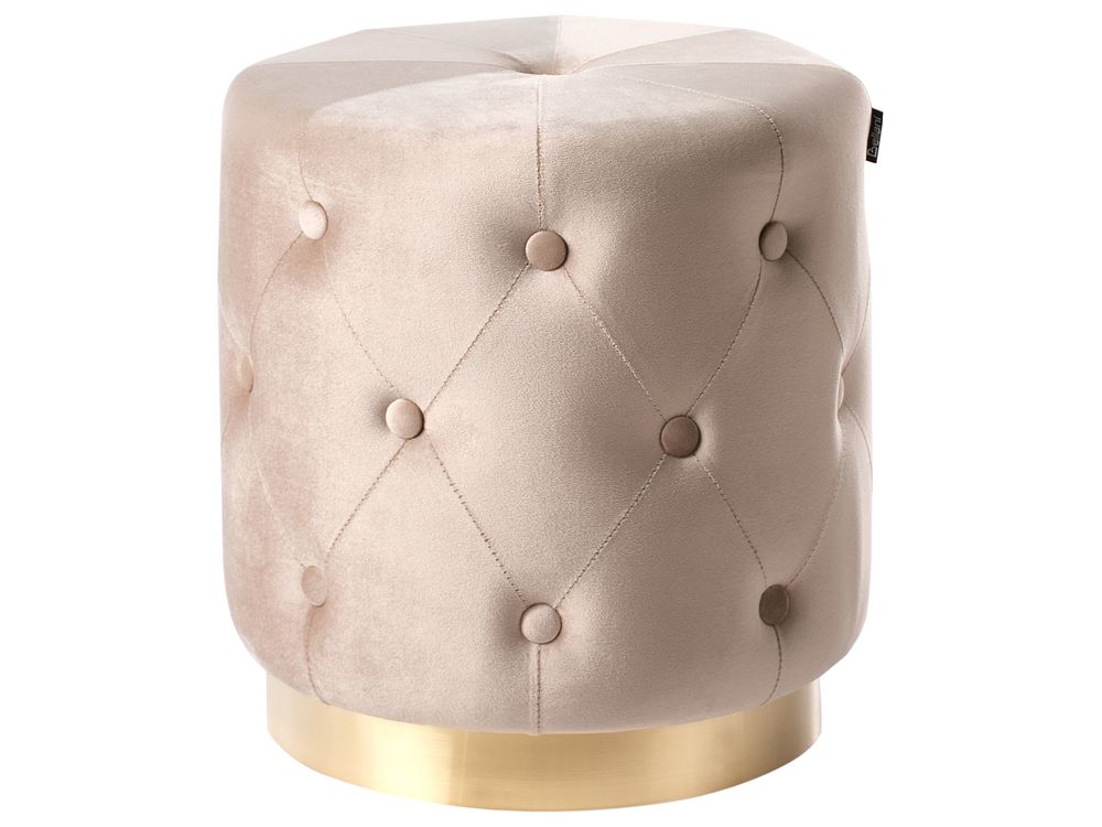 Sittpuff CARROLLTON Sammet Beige