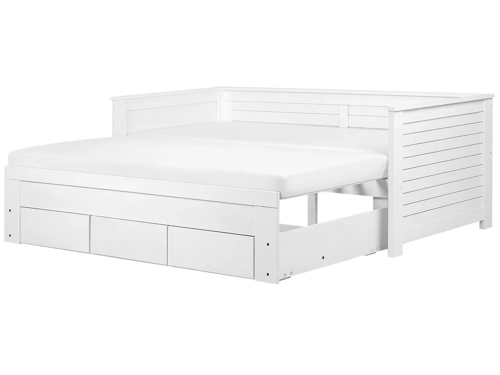 Bed with Storage Drawers Wood CAHORS 90 x 200 cm (EU Single) White