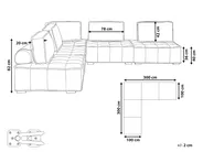 Modular Corner Sofa 5 Seater TIBRO Fabric Light Green Right Hand_1057807