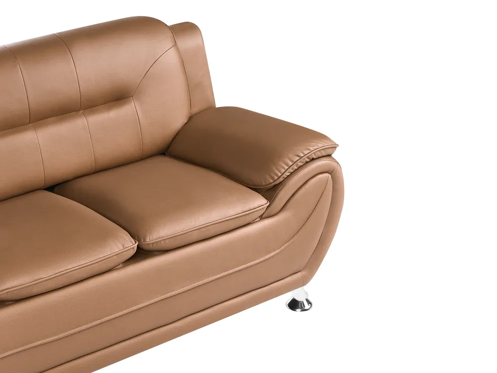 Soffa 2-sits LEIRA Konstläder Guldbrun_1058375