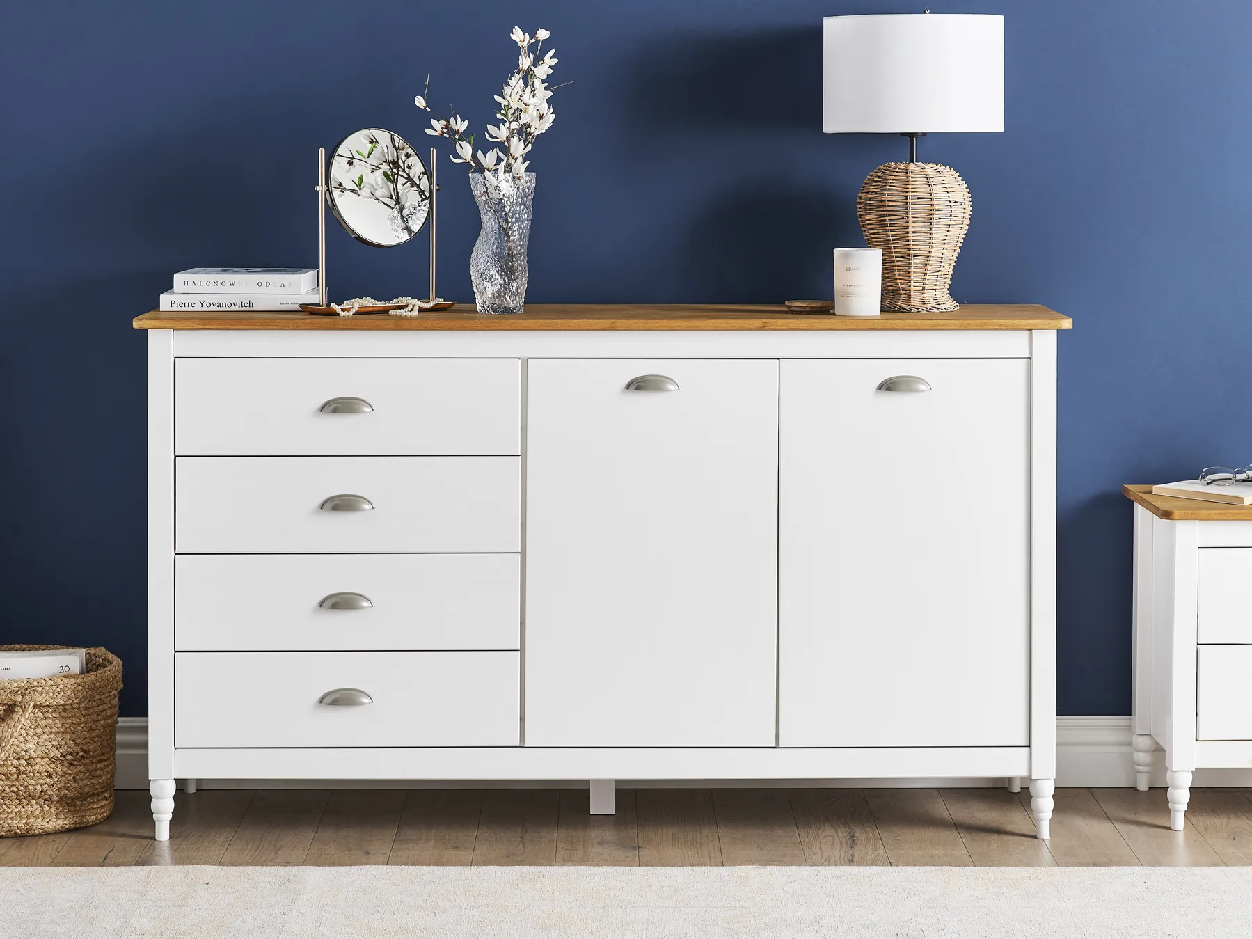 2 Door Sideboard SHILLINGTON Pine Wood White_966291