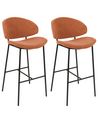 Set of 2 Bar Chairs KIANA Orange