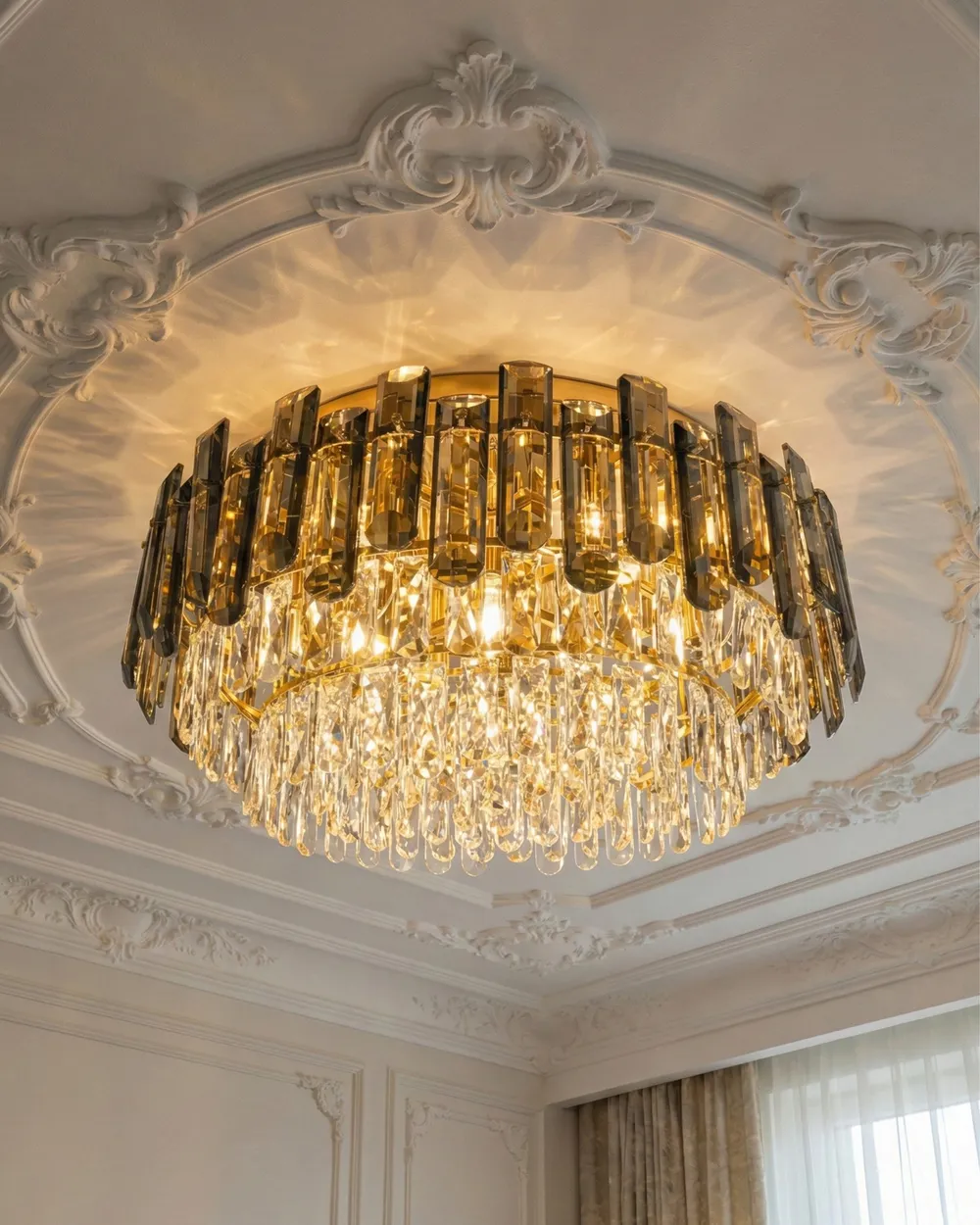 Chandelier NERI Crystal Silver