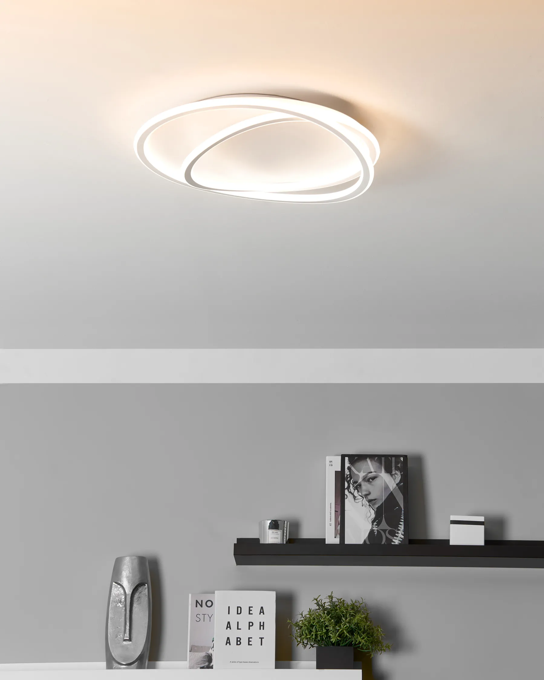 LED-taklampa LEYLAN med fjärrkontroll med dimmer Vit_934357