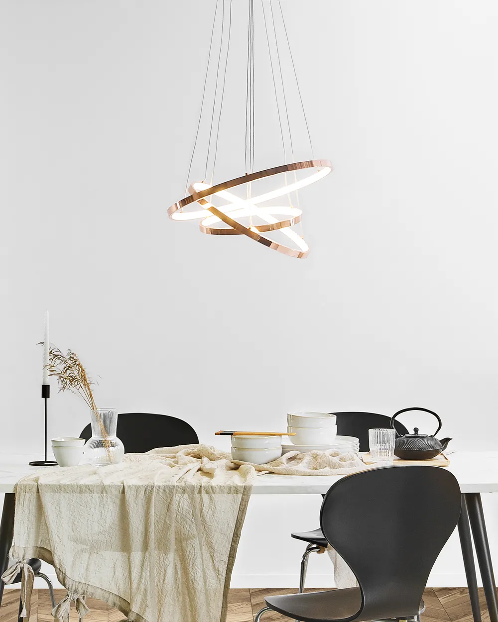 LED Pendant Lamp ATREK Metal Rose Gold