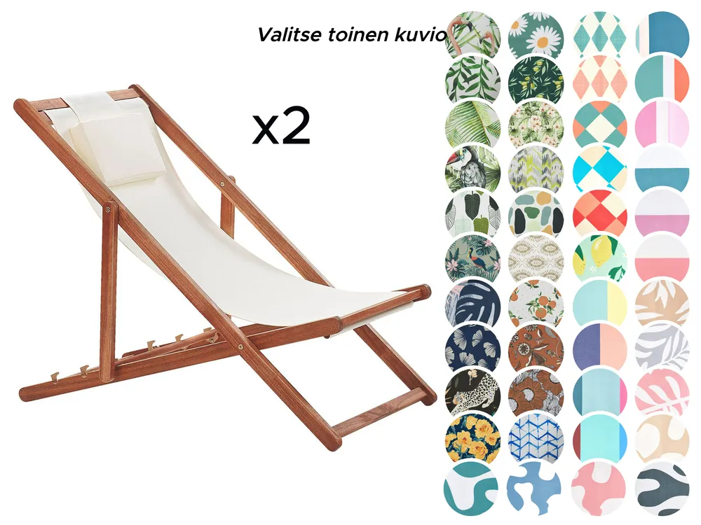 Aurinkotuolisetti taitettava 2 kpl AVELLINO vaihtokankailla Akaasia Tummanruskea_860239