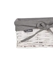 Set of 5 Baskets ELLA Willow Wood White 50/86 L_939847
