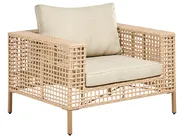 Garden Lounge Set with Table 4 Seater CALASETTA PE Rattan Beige Left Hand_999300